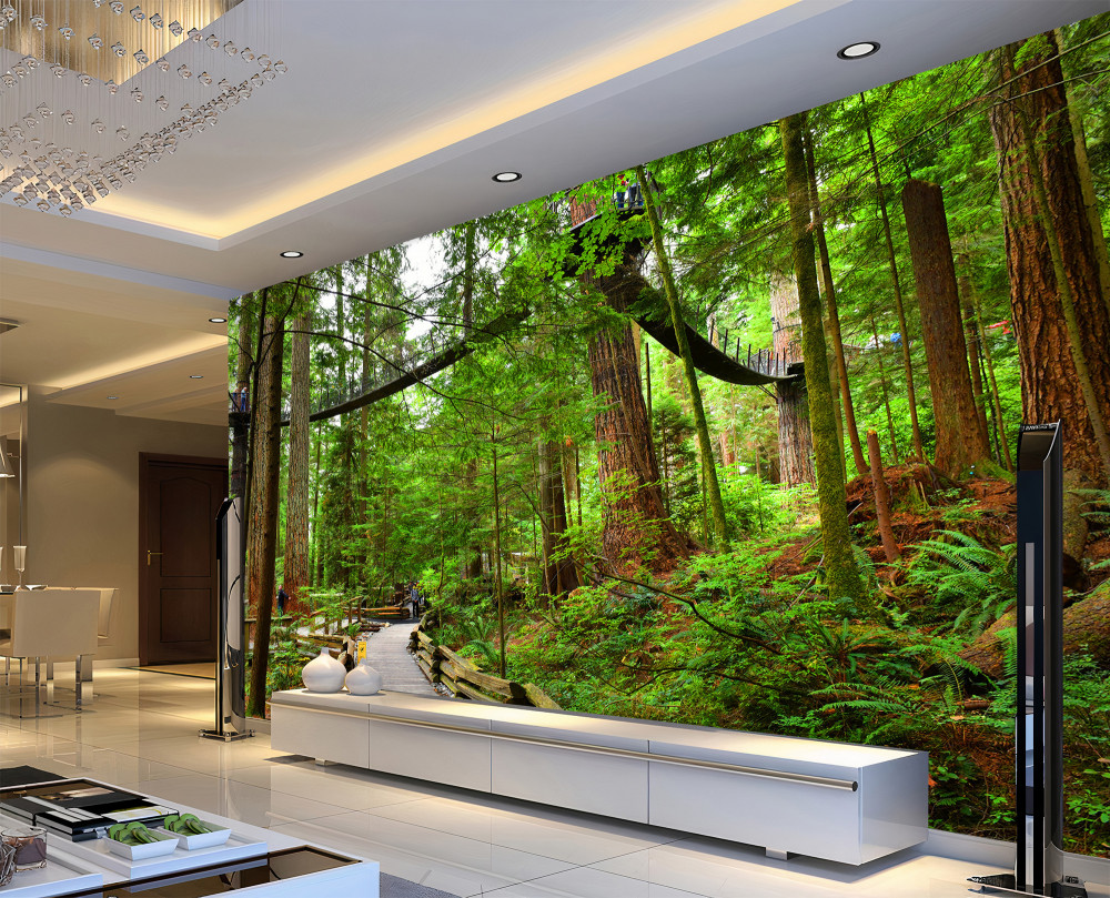 Fototapeta turystyczny most wiszący w lesie