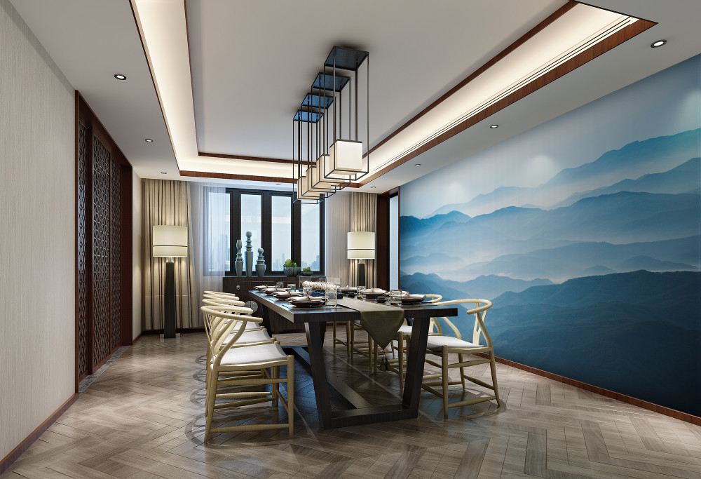 Fototapeta mglisty poranek nad szczytami gór