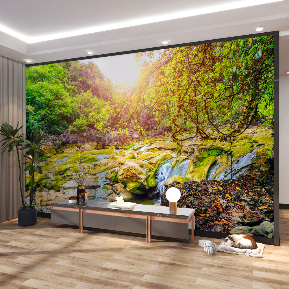 Fototapeta malowniczy charakter rzeki o świcie