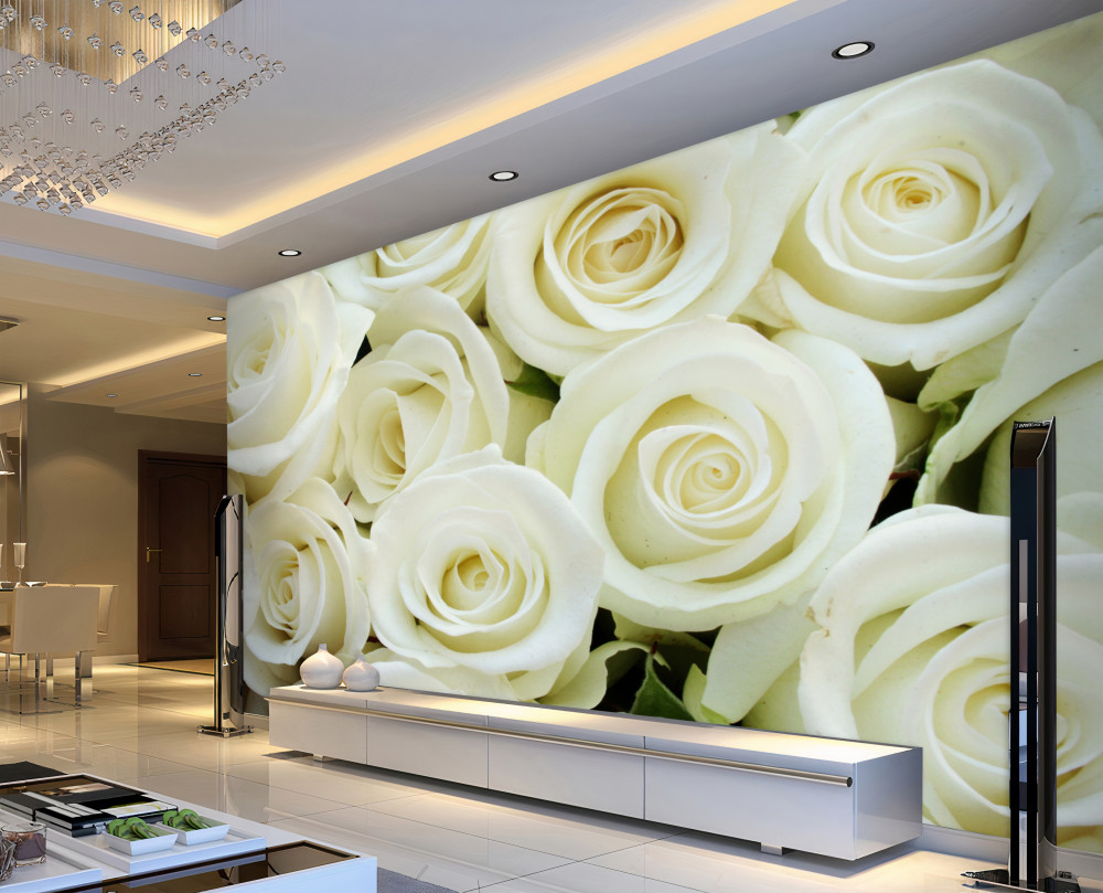 Fototapeta białe róże w jednym bukiecie