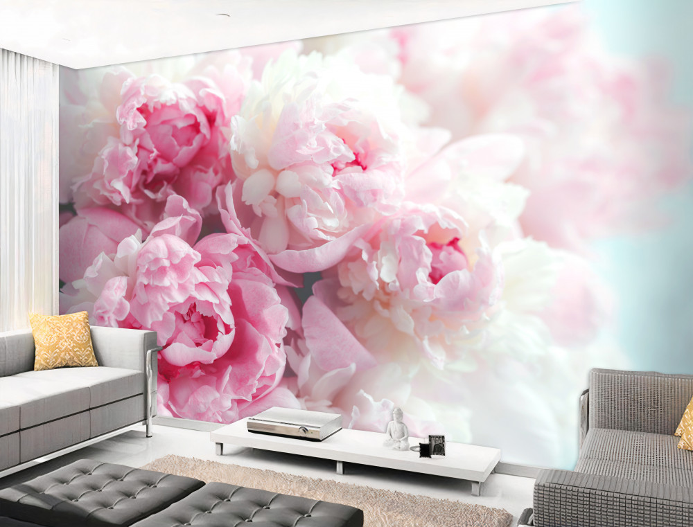 Fototapeta delikatne i delikatne różowe piwonie w bukiecie