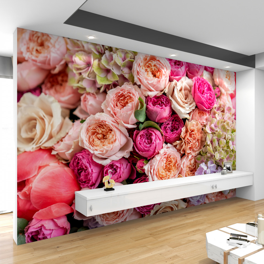 Fototapeta bukiet różnych eleganckich róż