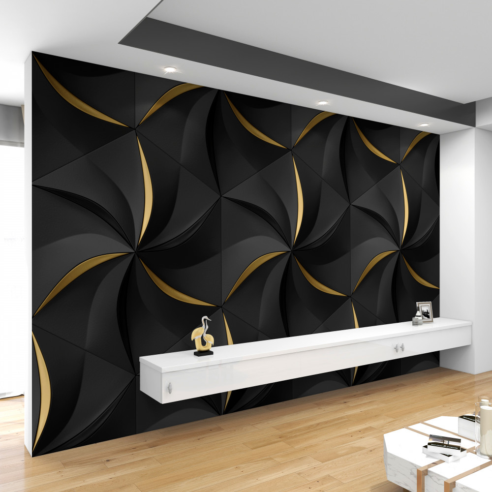 Fototapeta czarne i złote wiry