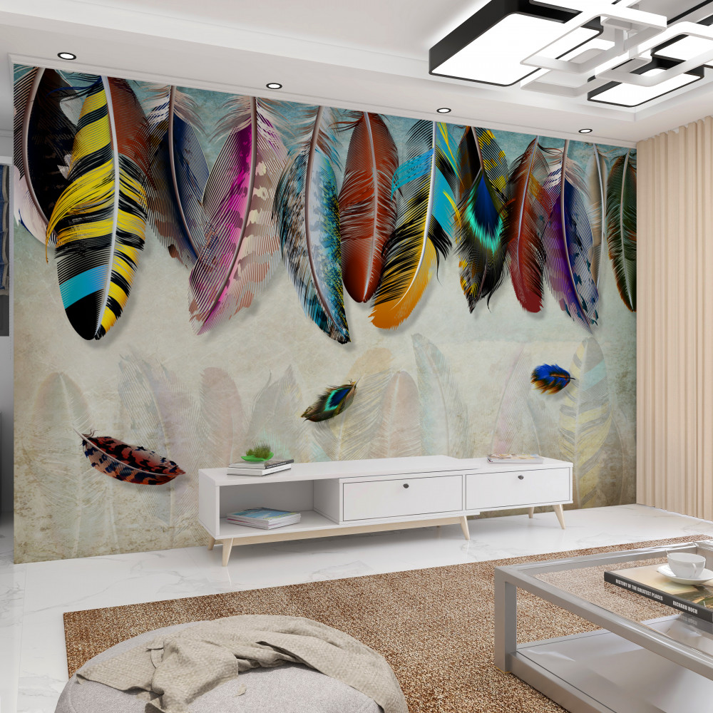 Fototapeta eleganckie designerskie błyszczące pióra