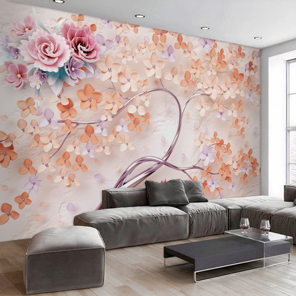 Fototapeta jasne jesienne kwitnące drzewo