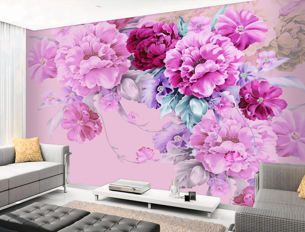 Fototapeta liliowa kompozycja jesiennych kwiatów