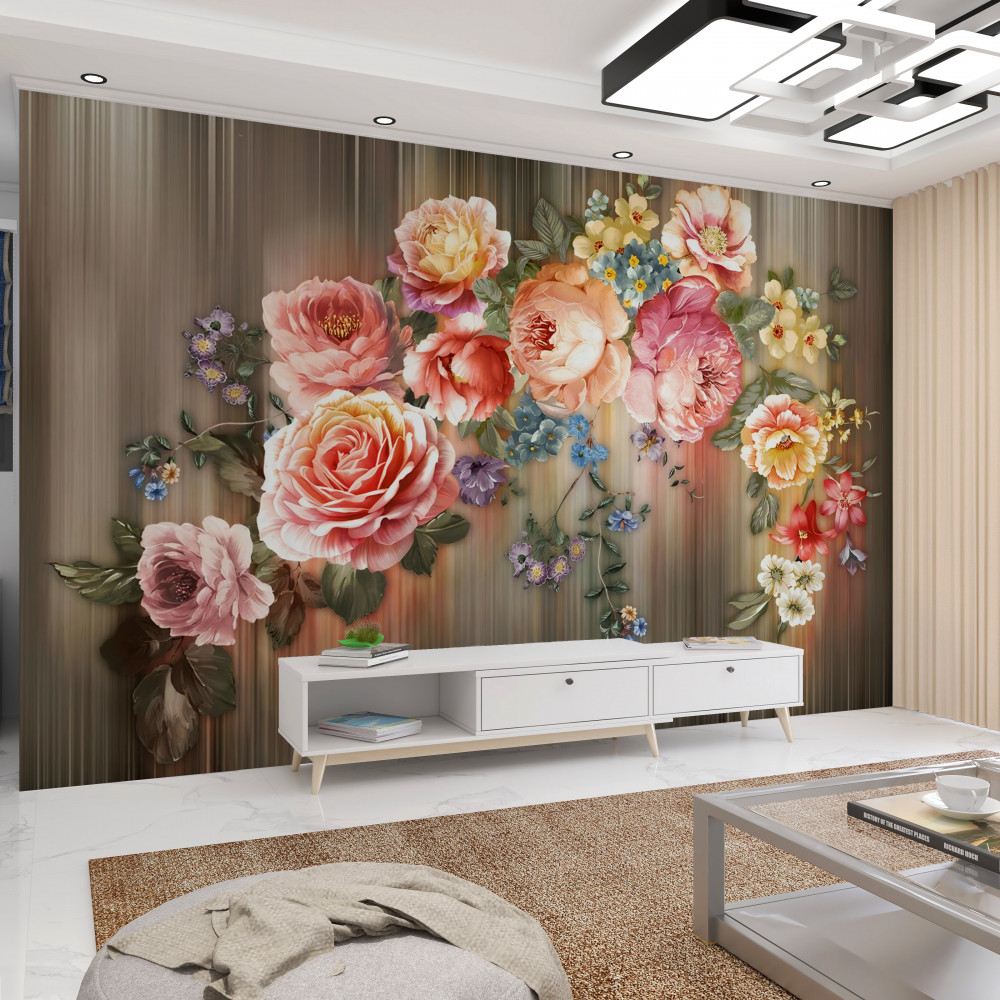 Fototapeta jasna kompozycja jesiennych kwiatów