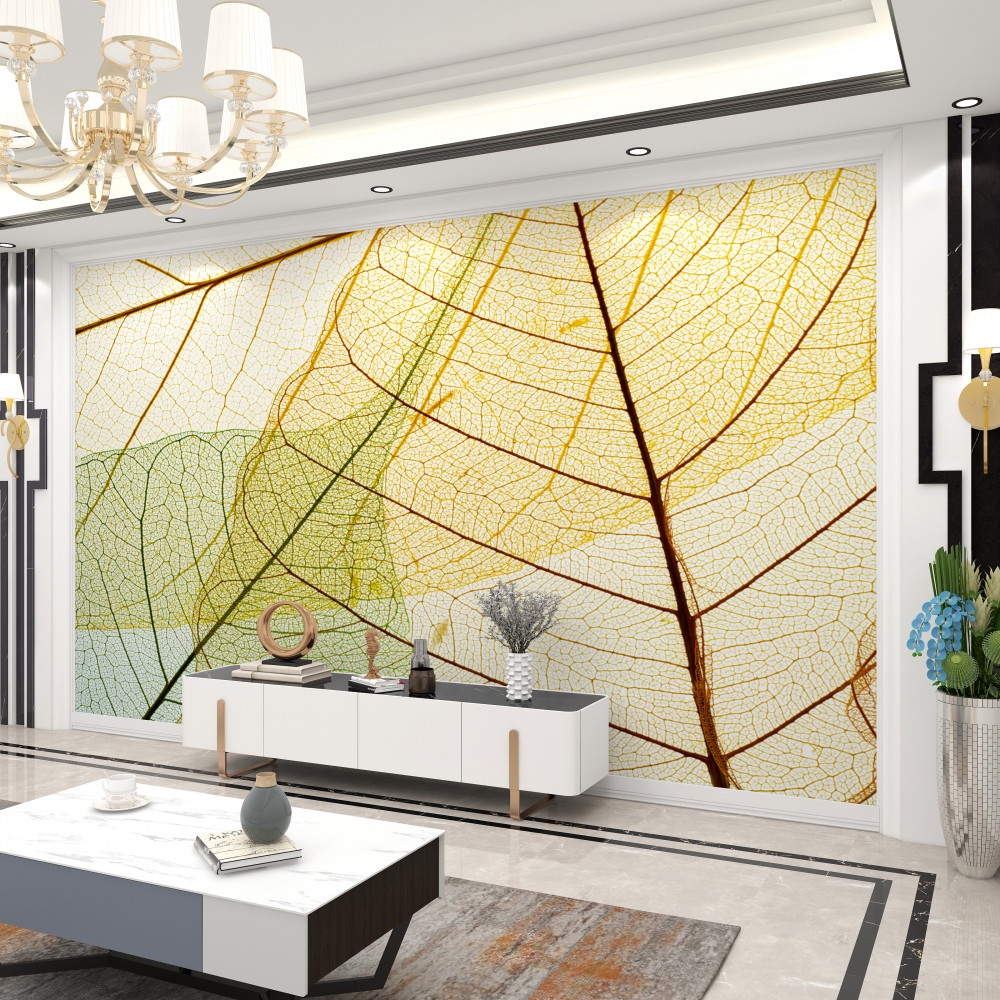 Fototapeta przezroczyste żółte jesienne liście