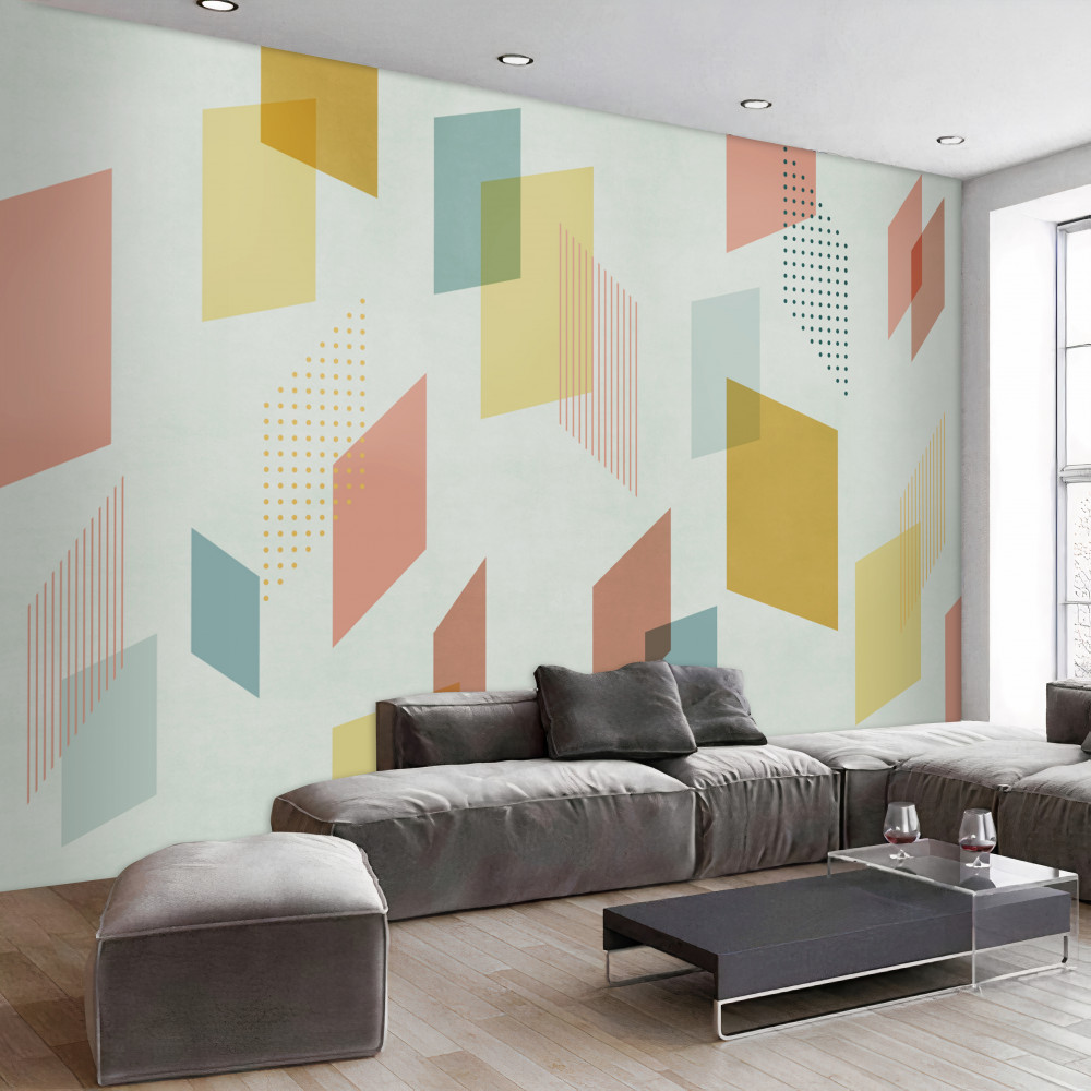 Fototapeta pływające kolorowe prostokąty