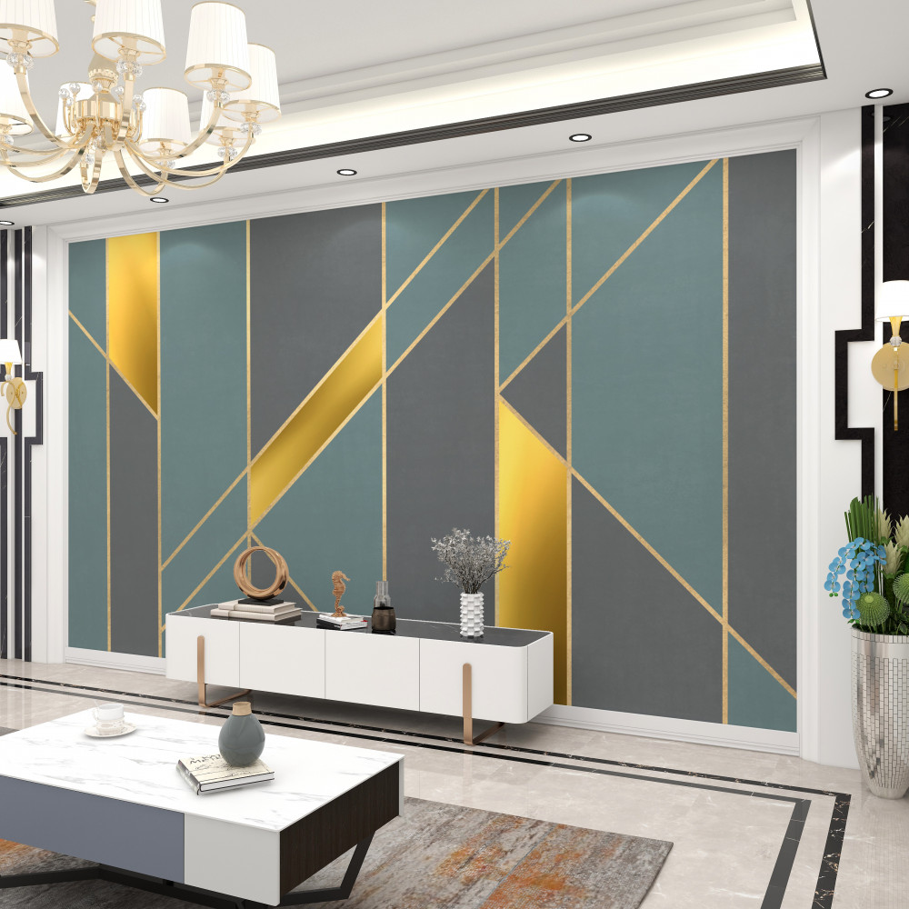 Fototapeta złote wstawki w niebieskie cyfry