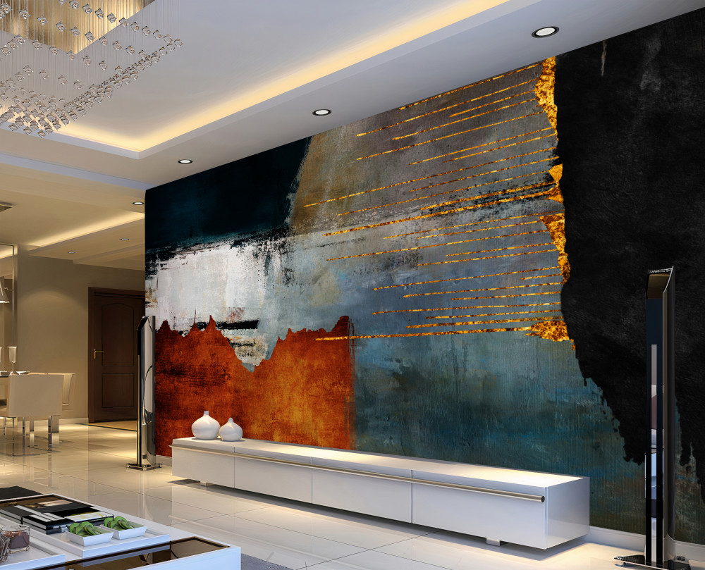 Fototapeta złote linie na kolorowym tle