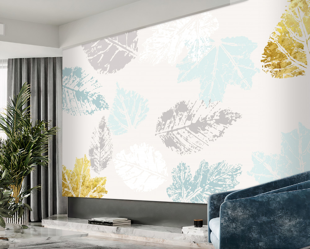 Fototapeta malować odciski jesiennych liści