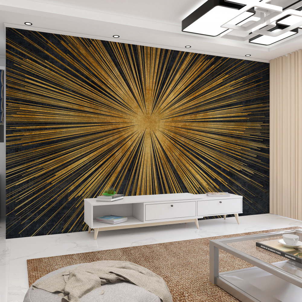 Fototapeta jasne promienie zachodzącego słońca