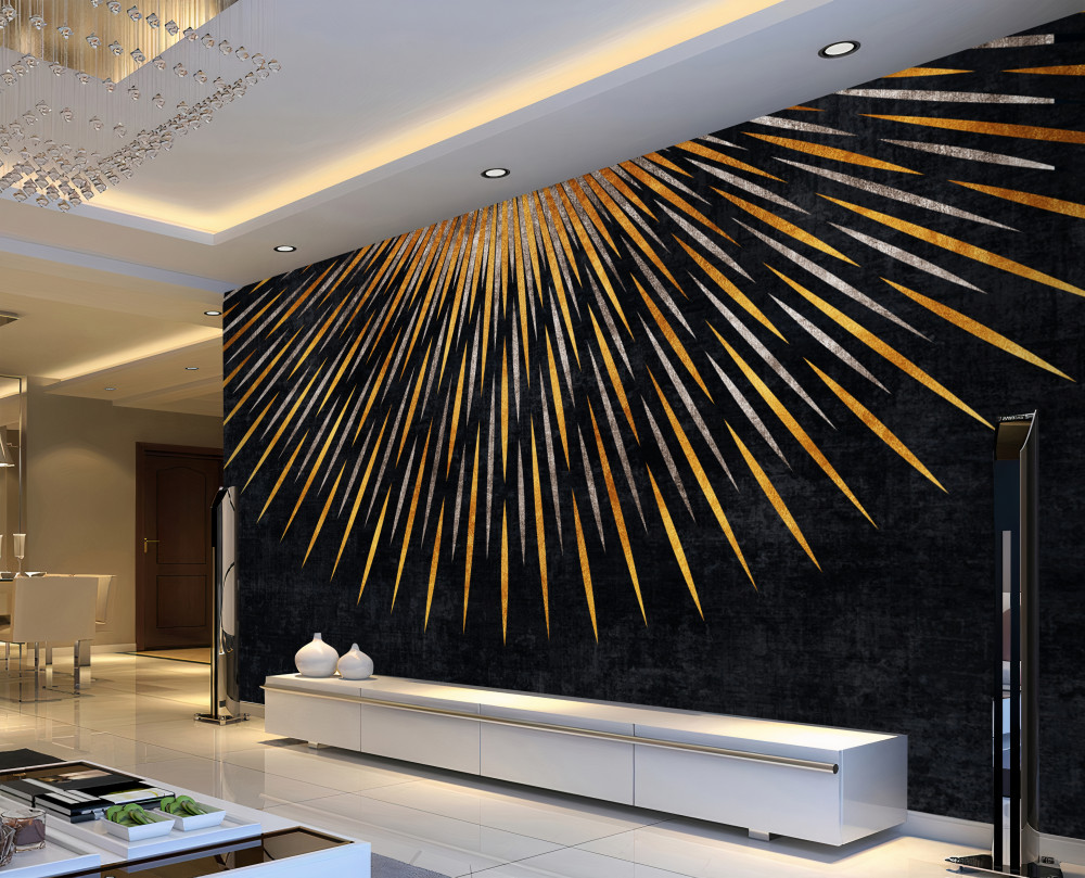 Fototapeta promienie słoneczne na czarnym tle