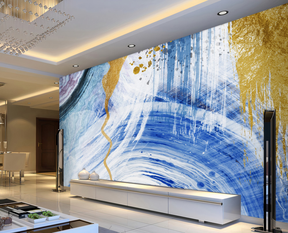 Fototapeta niebieskie plamy z brązowymi paskami