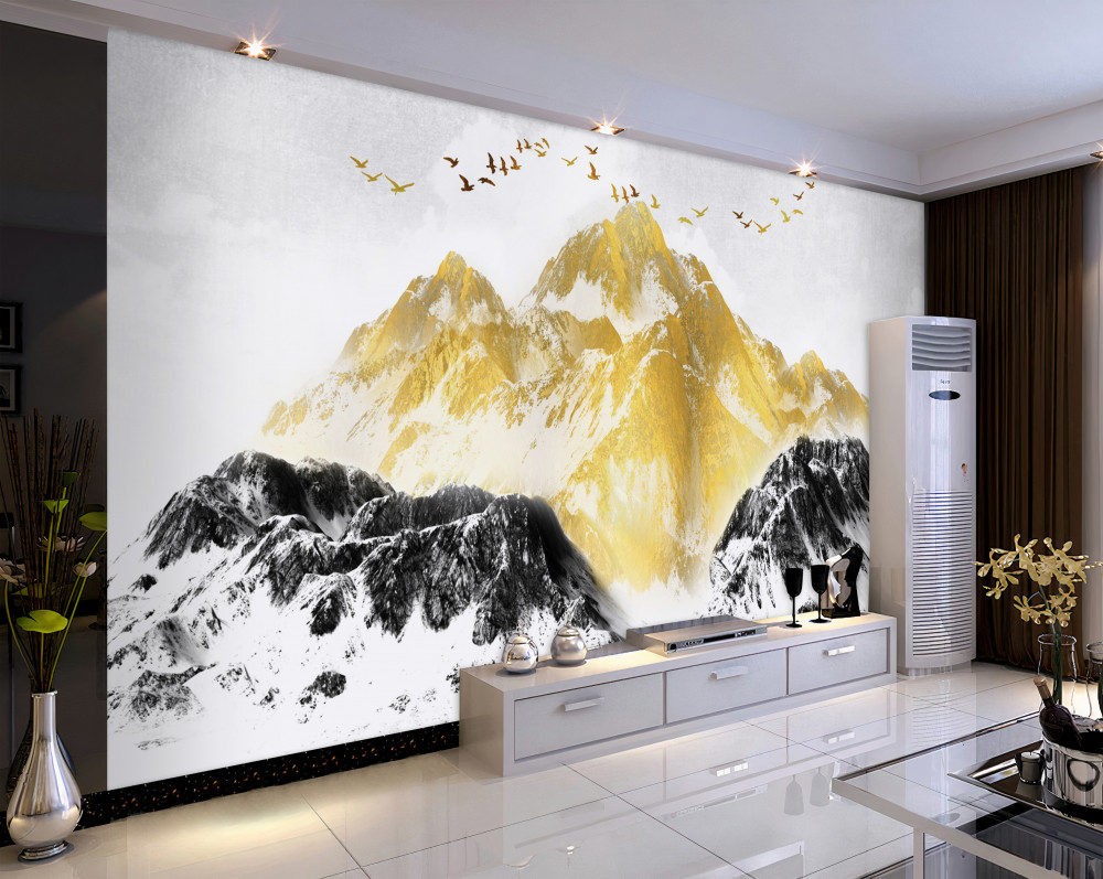 Fototapeta złote szczyty pasm górskich