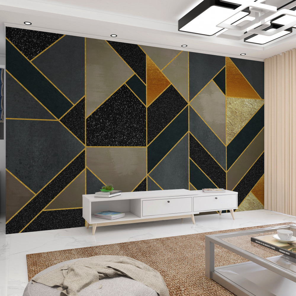 Fototapeta kształty mozaiki w ciemnych kolorach