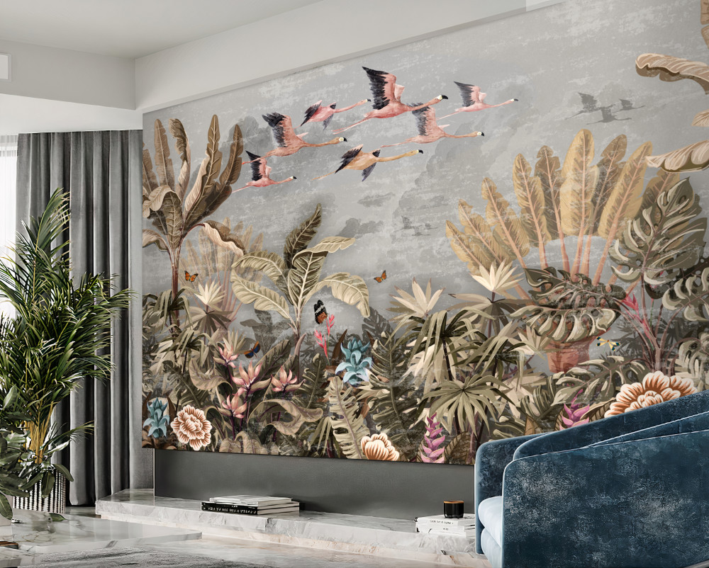 Fototapeta żurawie latają nad tropikami