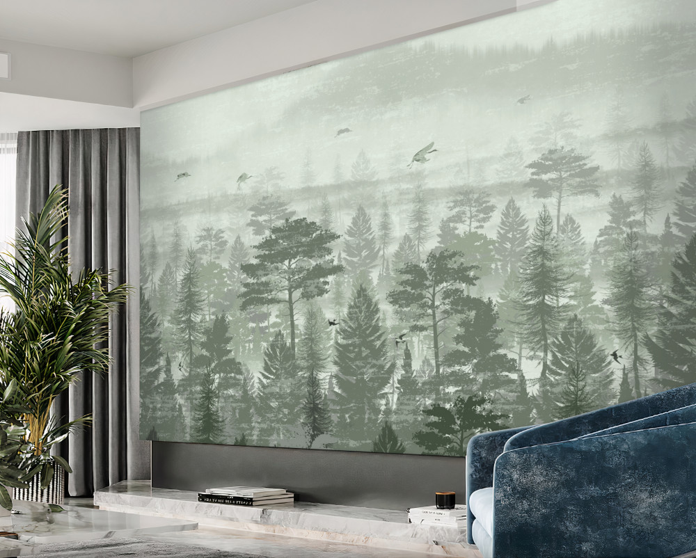 Fototapeta las podczas ulewnych deszczy