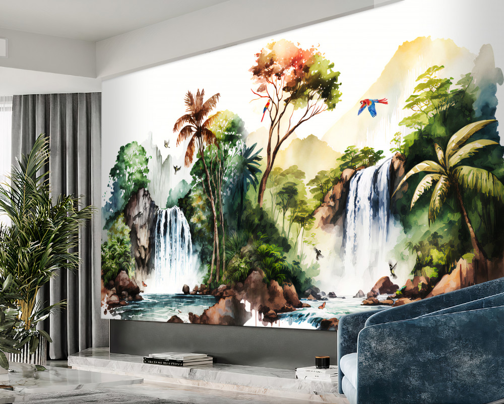 Fototapeta wodospady w lesie deszczowym