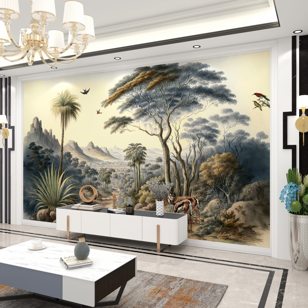 Fototapeta rodzina jeleni wraca do domu