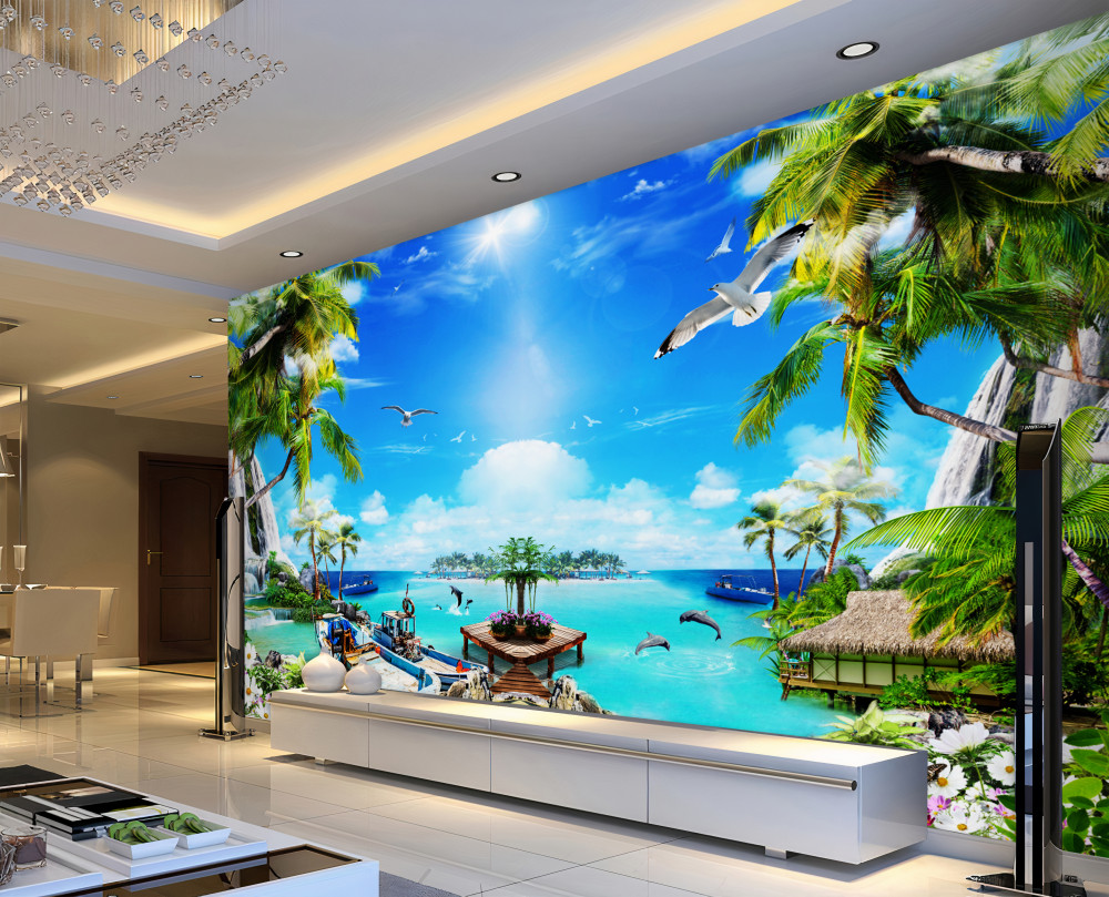 Fototapeta łodzie na tropikalnym brzegu