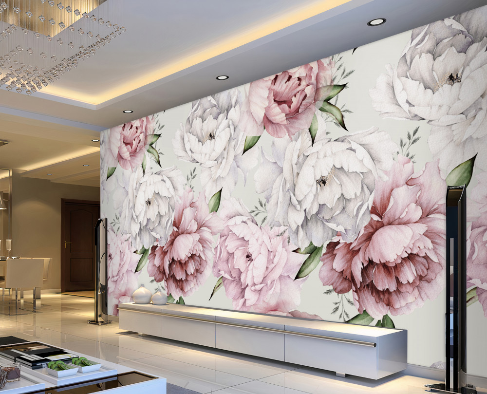 Fototapeta piękne biało-różowe piwonie