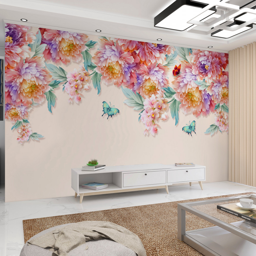 Fototapeta motyle na wiosennych kwiatach