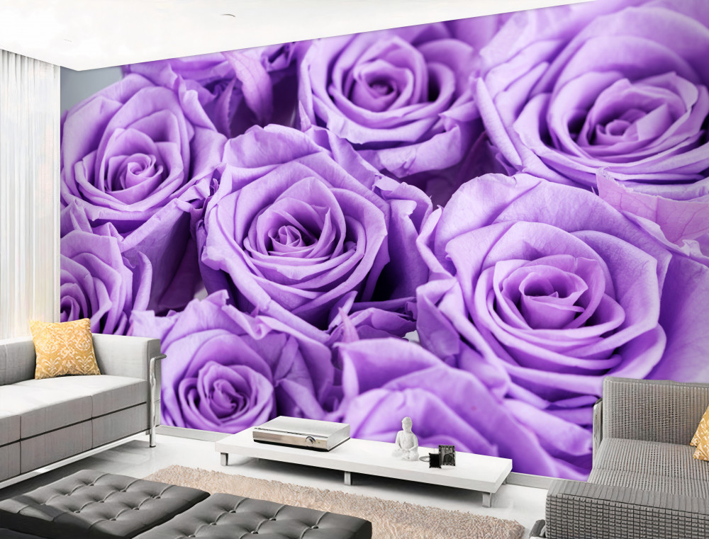 Fototapeta bukiet fioletowych róż