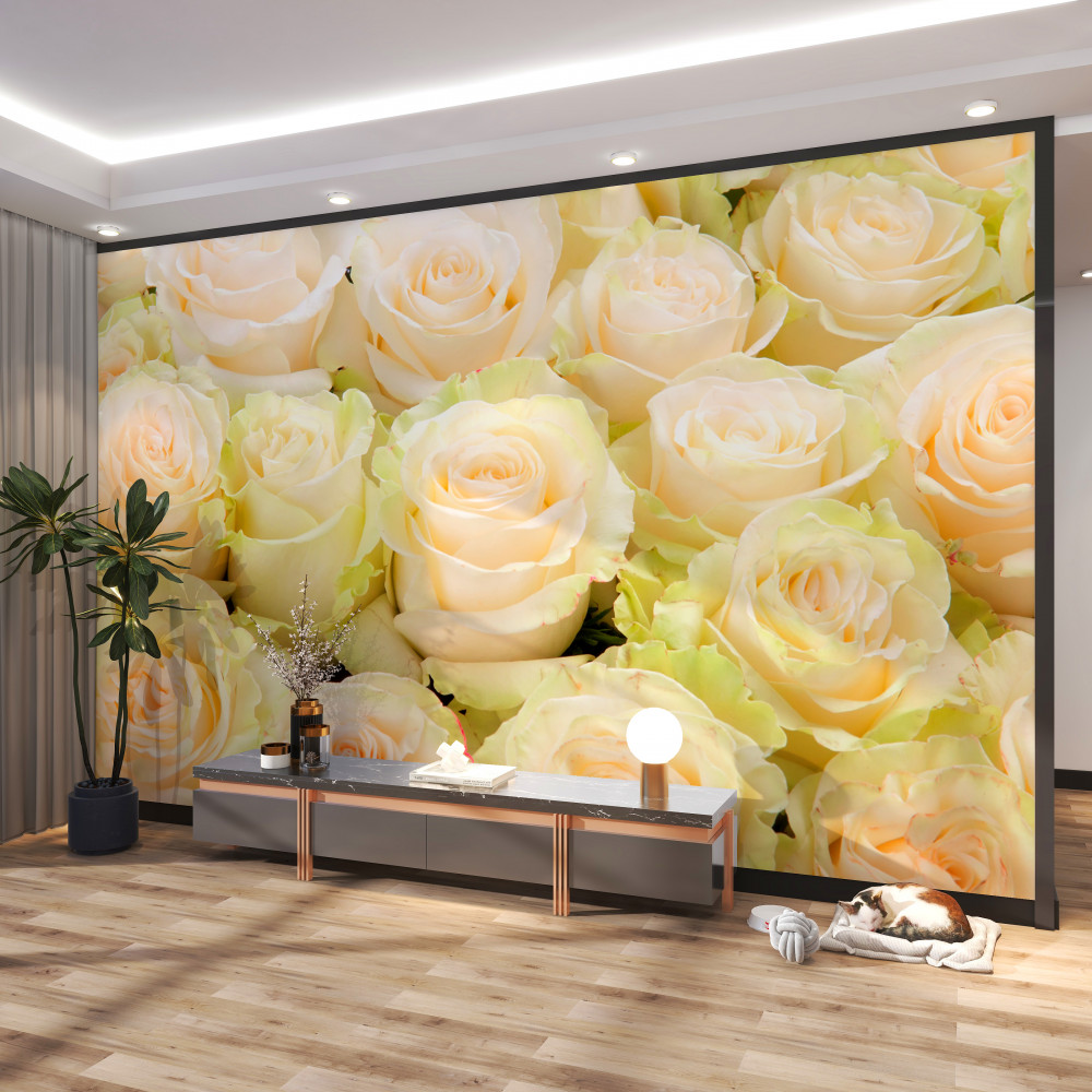 Fototapeta bukiet delikatnych beżowych kwiatów