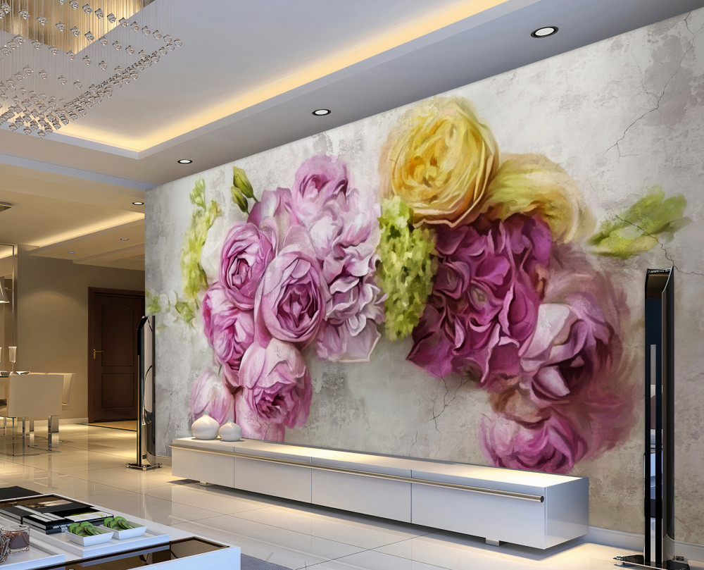 Fototapeta w kompozycji fioletowe piwonie