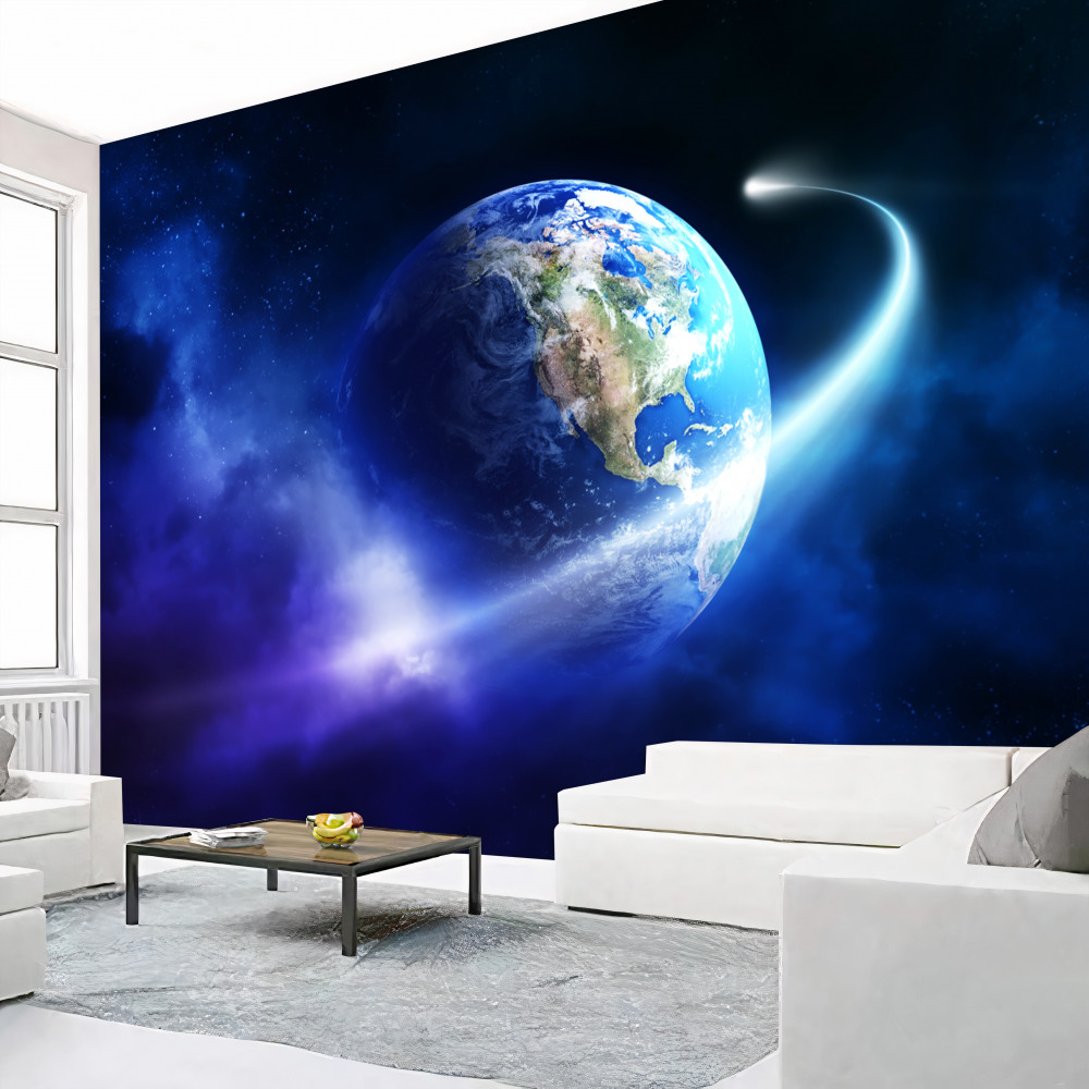 Fototapeta planeta Ziemia w nieskończonej przestrzeni