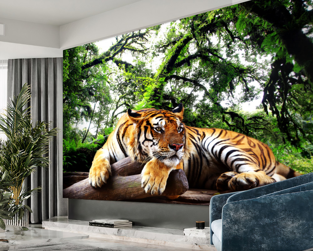 Fototapeta tygrys na wakacjach w dżungli