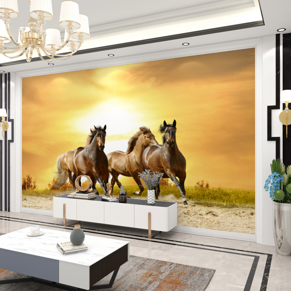 Fototapeta konie biegną na zachód