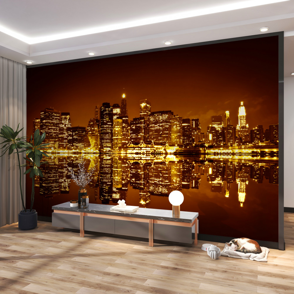 Fototapeta metropolia w złotym kolorze