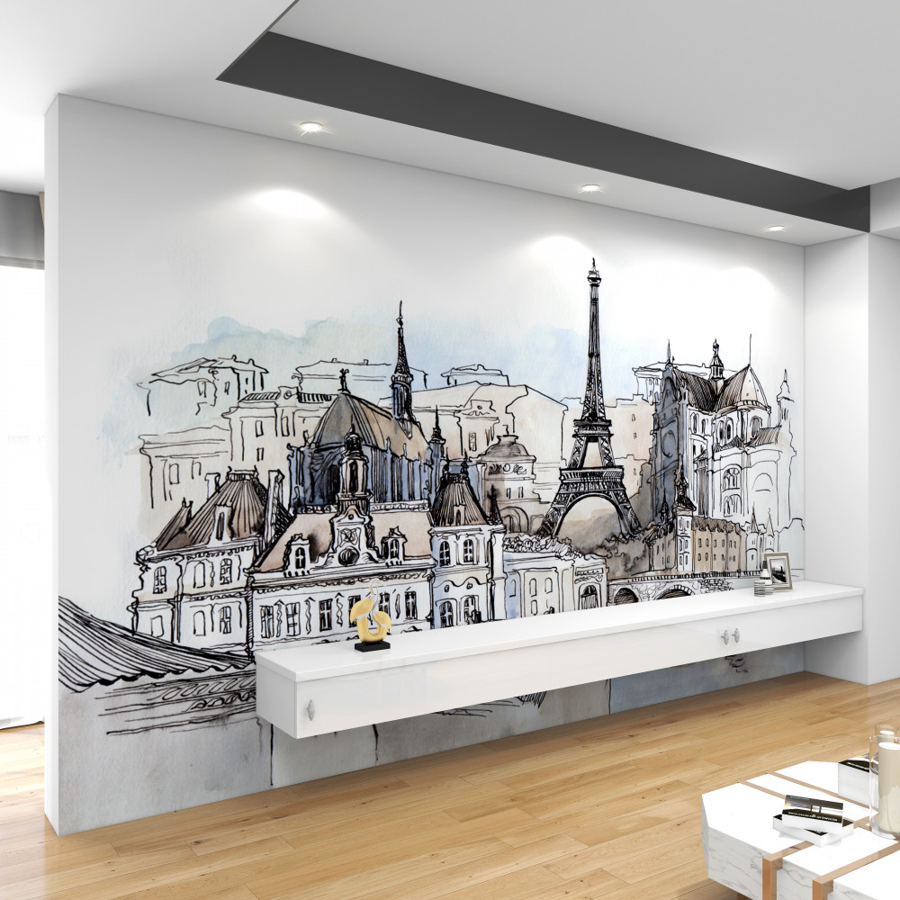 Fototapeta akwarelowe widoki Paryża