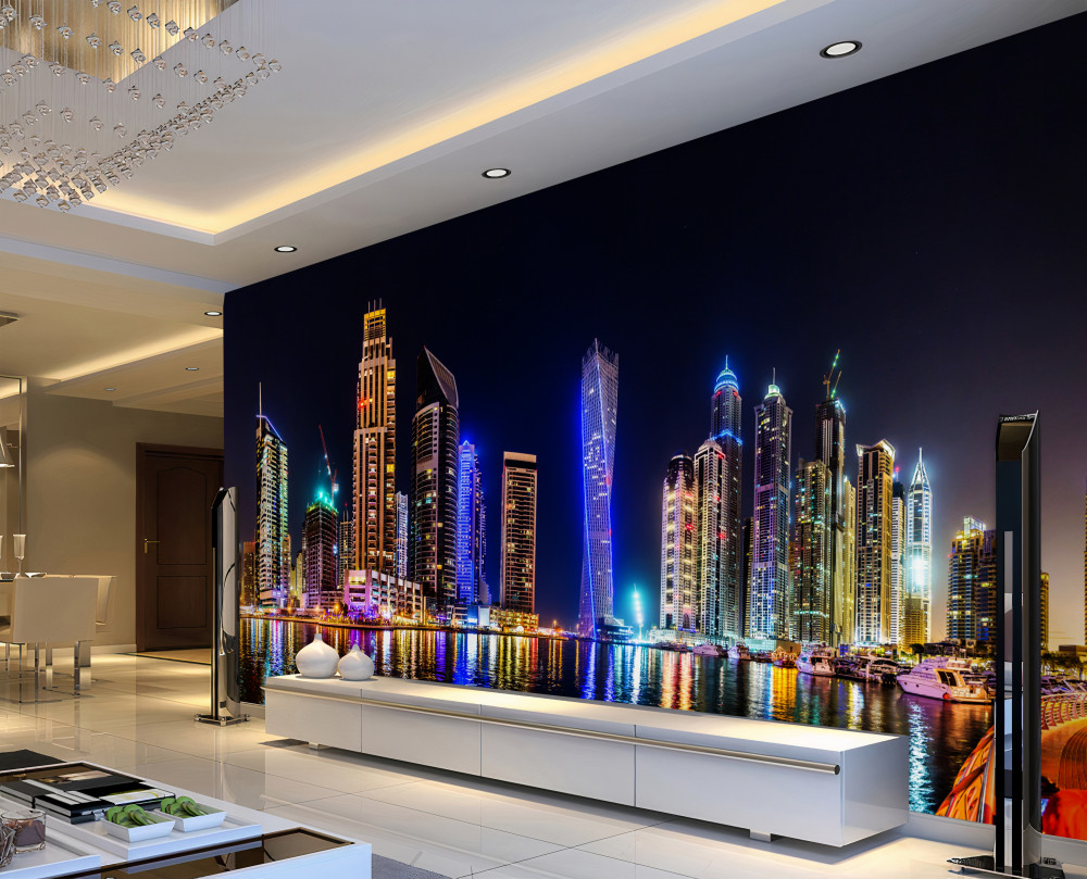 Fototapeta piękna nocna ulica Dubaju