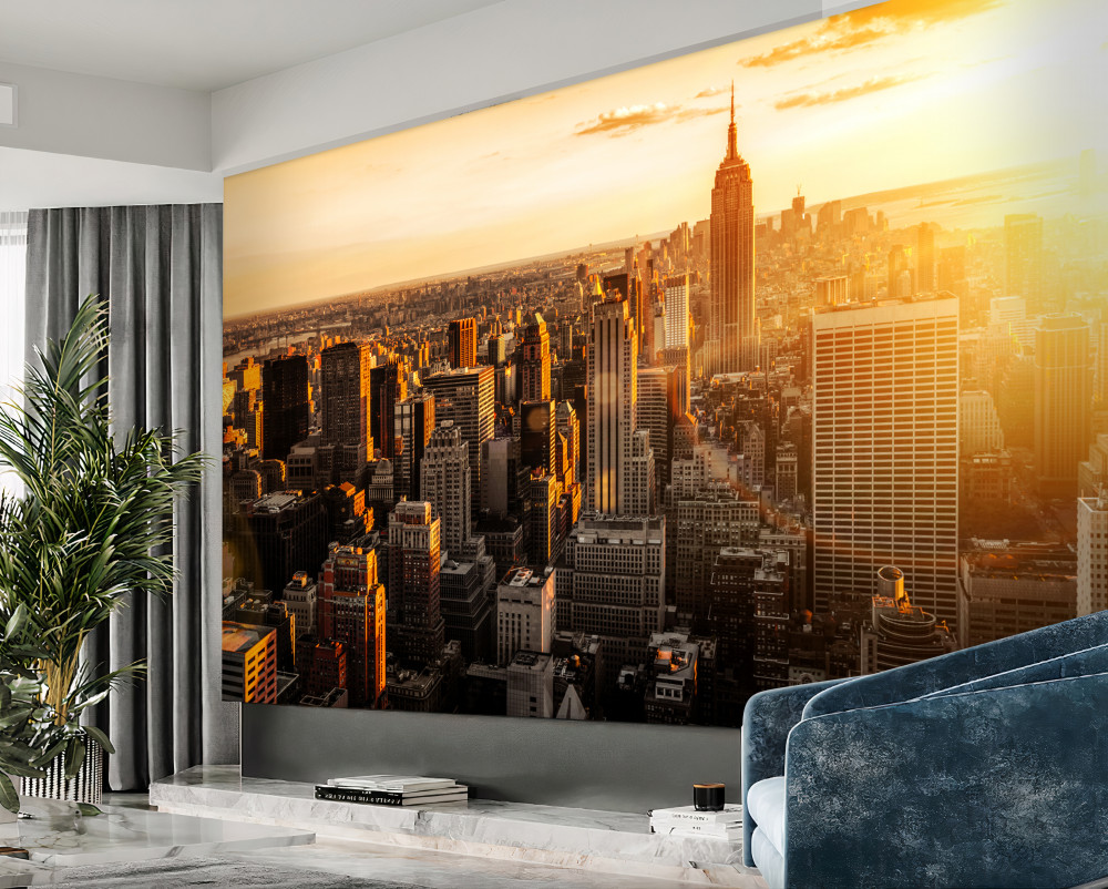 Fototapeta Wieżowce Nowego Jorku o zachodzie słońca