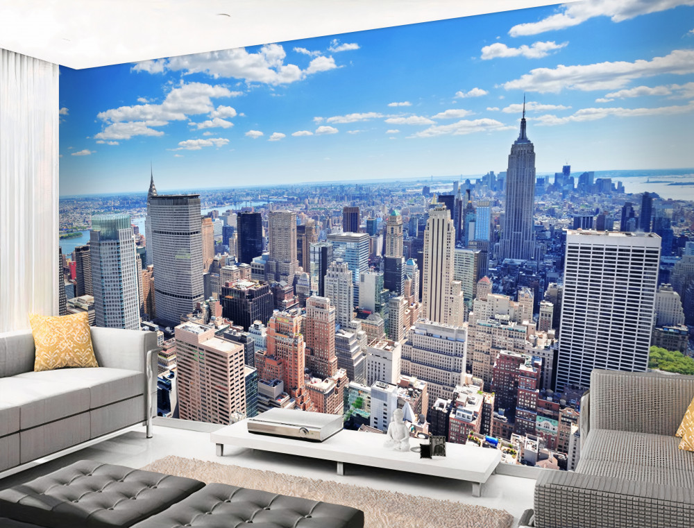 Fototapeta nad drapaczami chmur Nowego Jorku