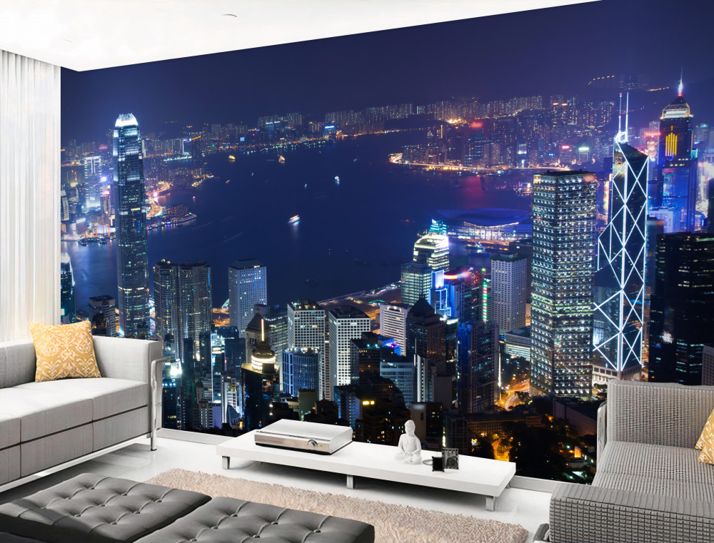 Fototapeta nocna zatoka metropolii