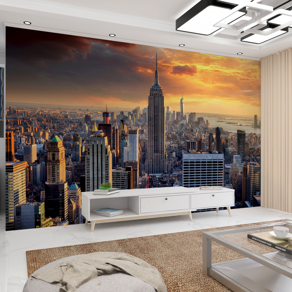 Fototapeta zachód słońca w nowym jorku