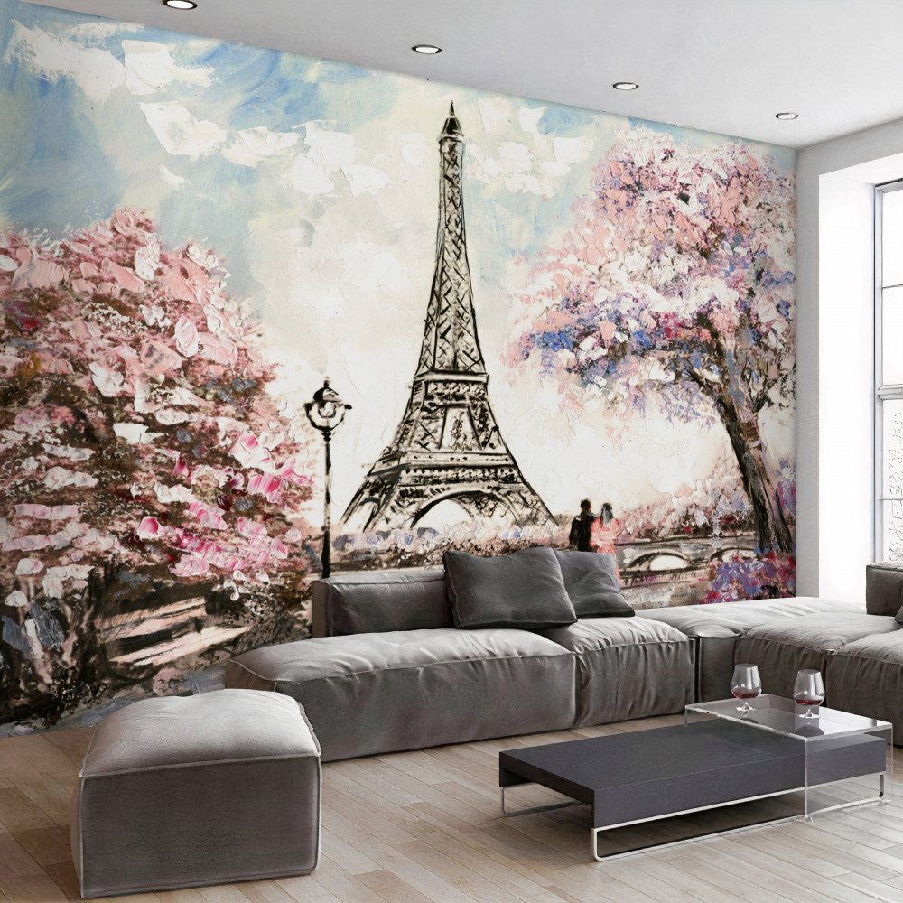 Fototapeta wiosenna miłość w pobliżu Wieży Eiffla