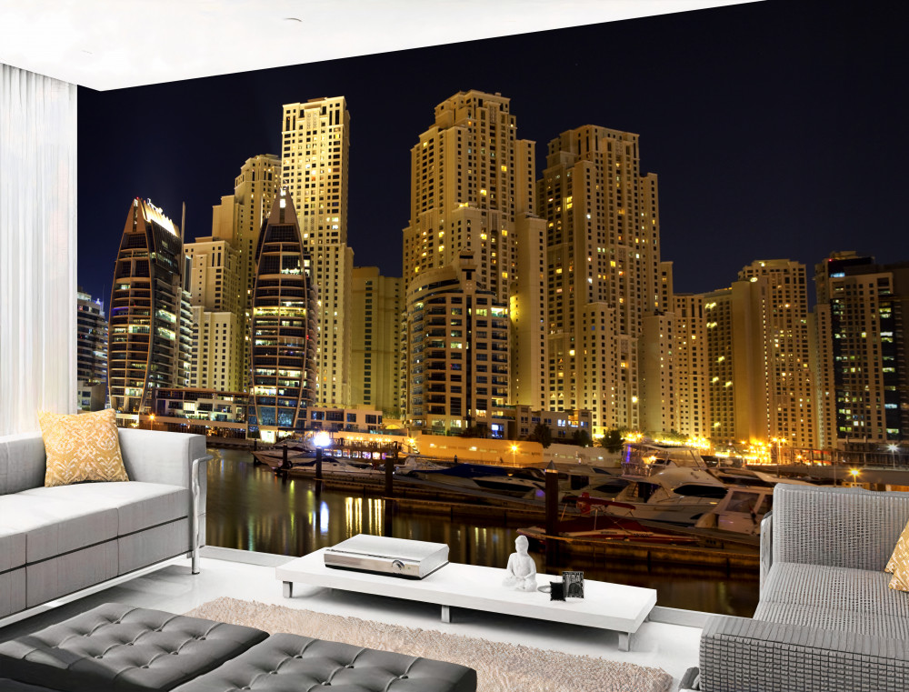 Fototapeta Nocne miasto Abu Zabi