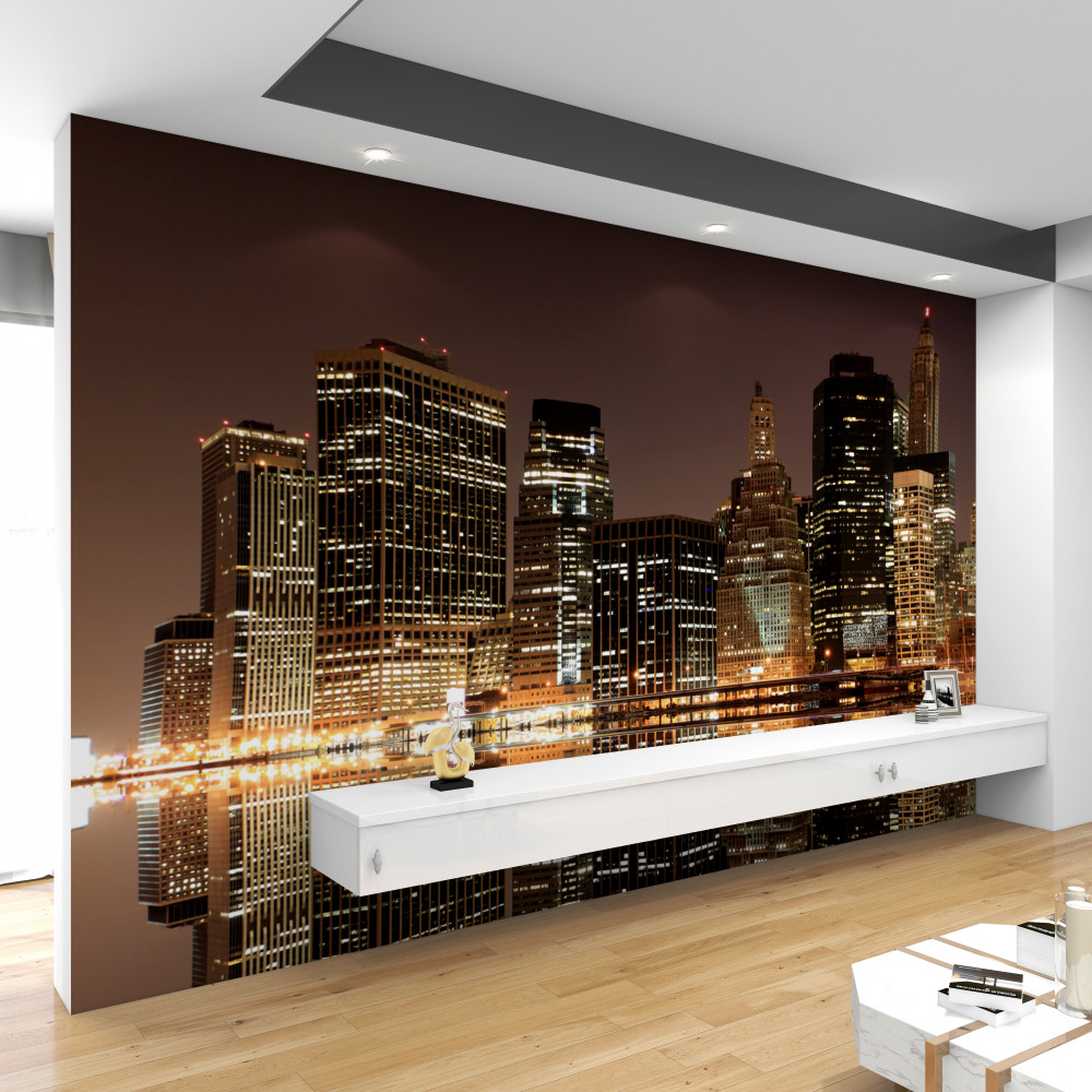 Fototapeta światła na ulicach Nowego Jorku nocą