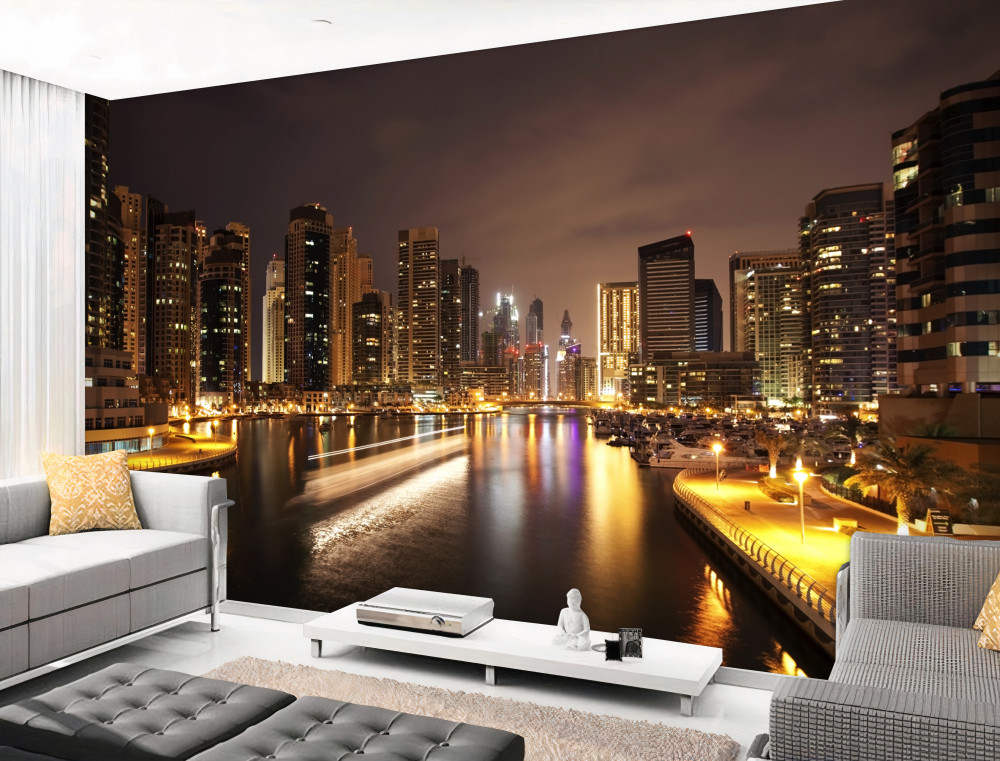 Fototapeta piękny widok na miasto nocą