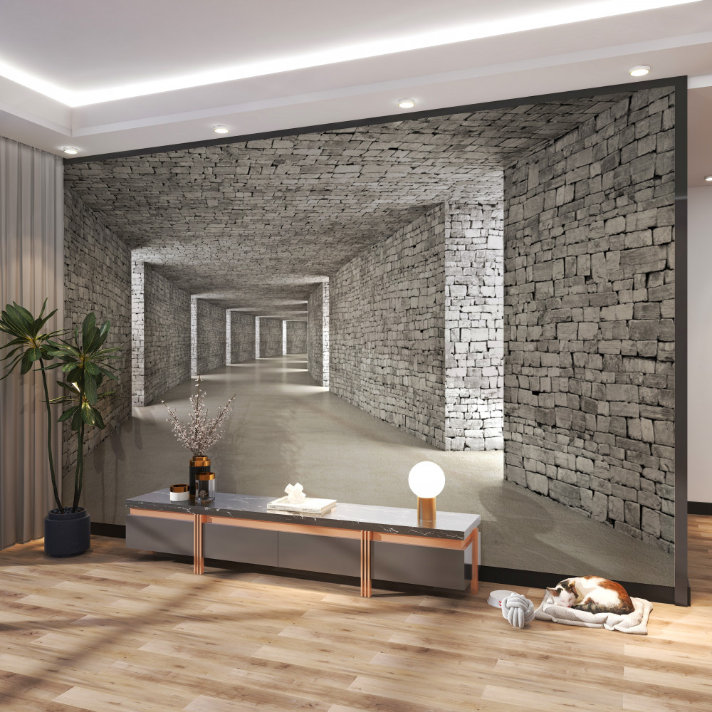 Fototapeta ceglany korytarz w perspektywie