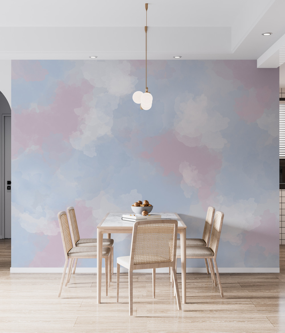 Fototapeta niebiesko-różowe cętkowane niebo