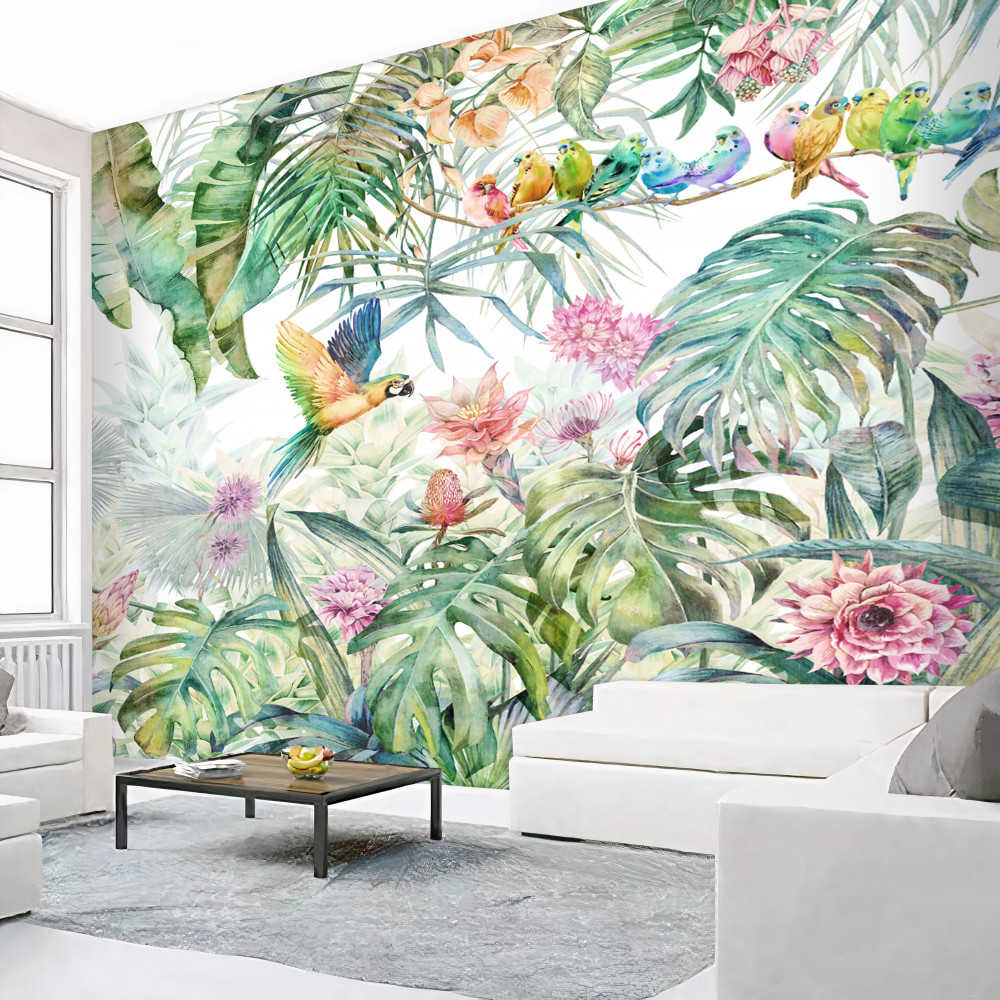 Fototapeta rodzina papug w dżungli