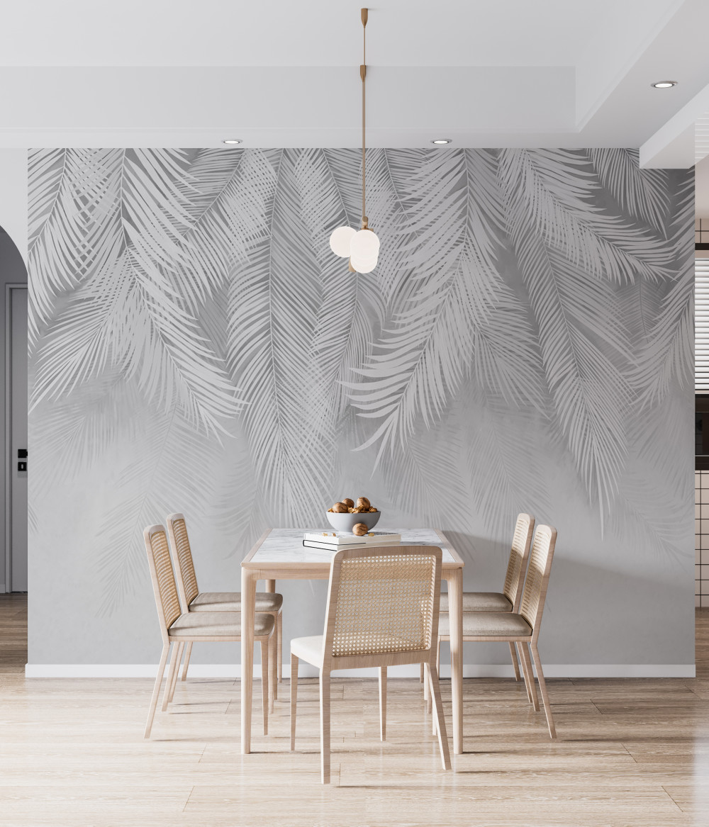 Fototapeta wiszące białe liście palmowe