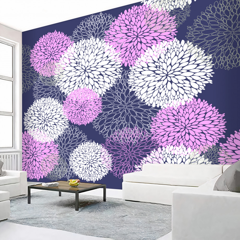 Fototapeta białe i różowe mlecze